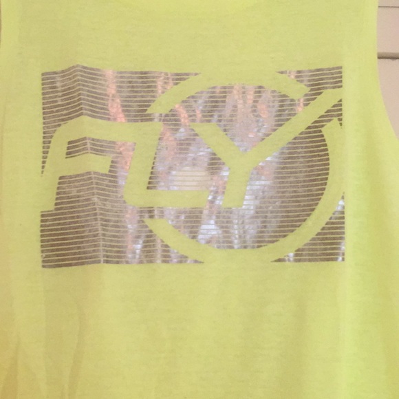 FlyWheel Neon Workout Exercise Muscle Tank Top Tee - Picture 2 of 4